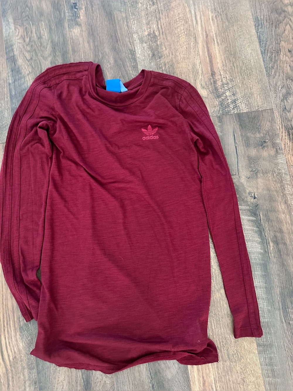 adidas Maroon Long Sleeve Crewneck Top
